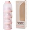 Happymami, Dosatore per Latte in Polvere o Cereali, colore Acquamarina Pastello, 4 scomparti portatili da 360 ml ciascuno, facile da trasportare, apertura semplice (Rosa seta)