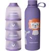 Happymami, Confezione dosatore latte in polvere, regalo neonato, set di alimentazione per il tuo bambino, senza BPA, superficie interna antiaderente