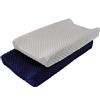 Spacnana 2 Pezzi Fasciatoio Impermeabile Traspirante Fasciatoio Lenzuola per Bambino (Gray+Blue)