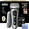 Braun Series 9 PRO +, Rasoio Elettrico Barba, Regolabarba Uomo, Rifinitore di precisione, con PowerCase, Lame Flessibili, SmartCare, Impermeabile, Batteria Litio Ion, Idea Regalo, 9577cc Argento
