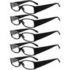 Eyekepper 5 paia Cerniera a molla Occhiali da Lettura in Plastica Lettori Donne Nero 3.50
