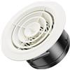 Hon&Guan 125mm Condotti di Griglia di Ventilazione Rotonda in ABS, Rimovibile, con Protezione Dagli Insetti Bianco, Valvola a Disco Regolabile per Soffitto, Bagno, Tubo VMC, Garage, Aria condizionata