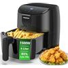 Aigostar Hayden X - Friggitrice ad Aria, 9-in-1 Menu, Friggitrice Senza Olio da 1500W, 4L, Touch Screen LED, Slot Raccogli Cavo, Senza BPA, Cestino Antiaderente Rimovibile, Nero