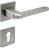 FELGNER maniglia per porta Cortina per cilindro europeo | maniglia per porta moderna e di alta qualità | ferramenta per porta con rosetta | per porte interne e delle camere | Nichel opaco