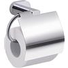 Gedy BE251300100 - Porta rotolo con coperchio cromato, 7 x 16,2 x 11,2 cm