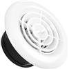 Befun Griglia di ventilazione da 125 mm, rotonda, regolabile, in ABS, per bagno, ufficio, camera