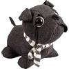 Bestlivings Fermaporta (antracite) carline/bulldog 25 x 20 cm, decorazione di peluche pesante (1000 g) per interni, fermaporta finestra, cameretta dei bambini