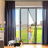 AWMDer Zanzariera A Chiusura Automatica, 220 x 240 cm Zanzariera Porta Magnetica, Chiusura Automatica Adsorbimento Magnetico Rete, Porte D'Ingresso Porte Cortili Nero