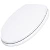 Schläfer - Copriwater Universale bianco in Legno Mdf 43x37, Tavoletta Wc Weser 4638101 con Cerniere Regolabili in metallo, Forma Ovale, Seduta Comoda