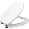 Inca Sedile WC Universale in Legno MDF Bianco con Kit di Montaggio, Cerniere e Paracolpi Inclusi
