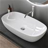 doporro Lavabo da Appoggio 70x37x13,5cm, Lavandino Bagno in Ceramica Nano Rivestimenti Brüssel104, Bianco