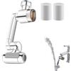 Generico Prolunga rubinetto rotante 1080° | Prolunga rubinetto filtro acqua | Estensori filtri acqua rubinetti con nebulizzazione facciale verso alto | Aeratore rubinetti girevole regolabile 1080° per cucina