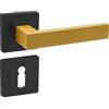 domino QUBIK-QR BLACK/K-GOLD MATT - Maniglia per porta della stanza in alluminio nero/oro