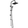Parama Colonna Doccia in Acciaio Inox Nero Opaco con Deviatore a Due Vie e Soffione 19x26 cm mod. Reno