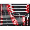 Mephisto Set di attrezzi per carrello da officina Pro Line, con chiave ad anello, con chiave ad anello, chiave a cricchetto, chiave a cricchetto, chiave forchetta a rotelle in Soft Inlay effetto