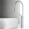 RANRAO 1 rubinetto per lavabo da bagno, moderno rubinetto per lavabo con acqua calda e fredda, rubinetti per lavabo in ottone (argento L)