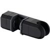 Lioaeust Supporto universale per soffione doccia, 15 mm-30 mm, rotazione a per 360 gradi, staffa regolabile cromata per asta doccia rimovibile, barra scorrevole per doccia (nero)