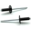 IERO - Rivetti a FIORE Verniciati NERO RAL 9005 Alluminio/Acciaio Testa Larga 14mm 4.8x18.0mm - Box da 250 pezzi