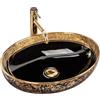 Rea - Lavabo Da Appoggio Margot Oro/Nero Lavabo Bagno 520 X 400 X 135 mm Ceramica (Nero/Oro)