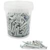 Virsus Secchiello con 150 Tasselli a muro in Nylon e 150 viti in acciaio 094, misura 6x30 mm, tasselli universali assortiti ad espansione, fissaggio su muratura, mattoni, cemento