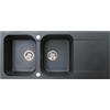 Essebagno Lisse lavello reversibile 2 vasche 1 sgocciolatoio in resina nera