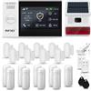 HUXGO® HXA007 Antifurto casa wireless WiFi + GSM 4G con Radio Sirena solare | Kit allarme casa senza fili: 9x rilevatori di movimento, 9x sensori di allarme per finestre/porte | Allarme Casa