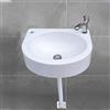 XRB2050 Lavabo da Parete Ovale, 45x34x14.5cm/17.7x13.4x5.7inch Mini Lavabo in Resina Piccolo Nessuna perforazione Delicato Sui Muri per Bagno Guardaroba WC Bianco Accessori A