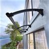 Zlovne Tettoia per Finestre e Porte,Pensilina Tettoia per Porta Balcone Esterno,Pensilina Copriporta in Policarbonato,Protezione Uv da Pioggia e Neve Tettoia Modulabile con Accessori (45x80cm/18x32)