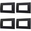 ZOREI 4 Pezzi Placca Compatibile Con Vimar Arke, Placche In Plastica (4 Posti/Moduli,Nero)