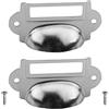 Aicosineg Maniglie porta etichette, stile vintage, con struttura in ferro, per armadietti, armadi, colore argento, 69 x 35 mm, confezione da 8 Aicosineg