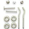 HM KIT UNIVERSALE TAPPI E RIDUZIONI BIANCO DA 1x1/2 O 1x3/8 COMPLETO DI MENSOLE CON TASSELLI E CHIAVE PER SPURGO PER RADIATORE TERMOSIFONE CALORIFERO IN ALLUMINIO E GHISA (KIT DA 3/8)
