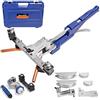 Bonvoisin Curvatubi Manuale Cricchetto 3/8-7/8 90° con 5 Stampi Strumento di Refrigerazione Manuale per Tubi Rame Ottone ricotto (Piegatura avanti/indietro (Φ10-22 mm))