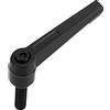 INTIRILIFE Leva di serraggio M5 in 5 Lunghezze/Dado di serraggio M5 - Maniglia di tensionamento Dado di Presa Leva di bloccaggio - Maniglia Regolabile in Colore Nero - Taglia M5x40mm
