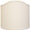 Generico Ventolina mezzo paralume classico ventola bianco avorio in cotone semitonda veletta semiluna per lampada parte di ricambio lampada da tavolo classica. (DIAMETRO 45 CM ATTACCO E27)