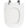 BARBETTA RICAMBI BAGNO SEDILE COPRIWATER IN LEGNO MDF VERNICIATO BIANCO ECO MODELLO SQUARE POZZI GINORI