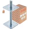 TRIBECCO Supporto verticale regolabile (110 x 110 x 250 / filettatura M 24) Piedino di sostegno regolabile in altezza zincato, base di cemento da avvitare, regolabile