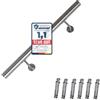 Melko - Corrimano per scale, interno ed esterno, in acciaio inox V2A, 120 cm, appoggiamano a parete, con supporto a muro e terminali inclusi
