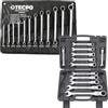 TECPO Set di chiavi a cricchetto snodato, 8 - 22 mm + chiave ad anello 6 - 32 mm