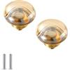 FEEIMOL 2 Pezzi Cristallo Manopola Maniglie per Armadietti Cucina Cassetto Porta Tirare Pomelli Trasparente Cristallo Vetro Manopola Maniglie per Mobili Singolo Foro