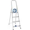 HJH Office 801101 Scala Pieghevole Solid II Scaletta in Alluminio con 4 gradini e Barra di Sicurezza, carico Massimo 150 kg, Argento, 4 gradini