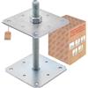 TRIBECCO Supporto verticale regolabile (160 x 160 x 250 / filettatura M 24) piedino regolabile in altezza zincato, base in cemento da avvitare, regolabile