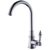 LAKKOAKOAA Rubinetto Cucina Rubinetto Lavello, Anticato Vintage Stile Girevole A 360 ° Monocomando Ottone Miscelatore Cucina Con Regolazione Caldo E Freddo, Rubinetto Lavello Cucina, Cromo, Argento