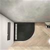 AICAit Piatto Doccia 80x80cm Semicircolare Pietra Nera Ruvida Antiscivolo