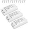 Jemora 3 pezzi WiFi e BT Smart Switch 10A 2200W Dispositivo on/off dual-mode APP Tuya vocale Controllo remoto Interruttore temporizzato Controllo vocale Smart Home per elettrodomestici Modulo universa