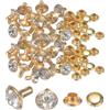 QUARKZMAN 100pz Rivetti in Cristallo da 8mm, Rivetti Strass Rapid Stud per Abbigliamento, Lavorazione Pelle, Arti Tessili, Decorazione Artigianato in Pelle Fai da Te, Trasparente Bianco