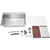 WWENDNDYS Lavandino da cucina in acciaio inox 304 sottopiano lavello da cucina Workstation