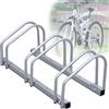 Jaxguom - Cavalletto per bicicletta da pavimento per 3 biciclette, distanza tra le ruote 30 cm, larghezza pneumatici 35-55 mm, in acciaio inossidabile con viti autobloccanti, montaggio a pavimento o a