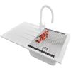 PRIMAGRAN Lavandino da Cucina Bianco 78x50cm, Lavello in Granito a 1 vasca + Rubinetto 38x14cm + Set di accessori, Lavabo da Cucina Incasso al Mobile 45cm - Milano S101