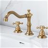 ZYCDP Miscelatore Lavabo Bagno 3 Fori Rubinetto Lavabo Con Maniglie a Croce Rubinetto Lavabo Acqua Fredda e Calda Ottone, Antico