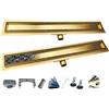 AQUA HEATING Canaletta Sifone per Piatto Doccia Lineare Acciaio Inox d'oro 70 cm